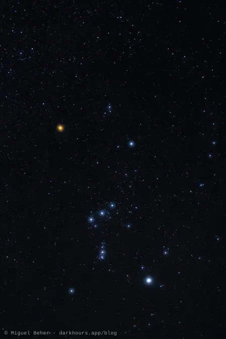 Orion constellation under Bortle 1 dark skies at Knolls Recreation Area, Utah