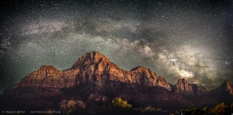 Panorama of the Milky Way over the Watchman