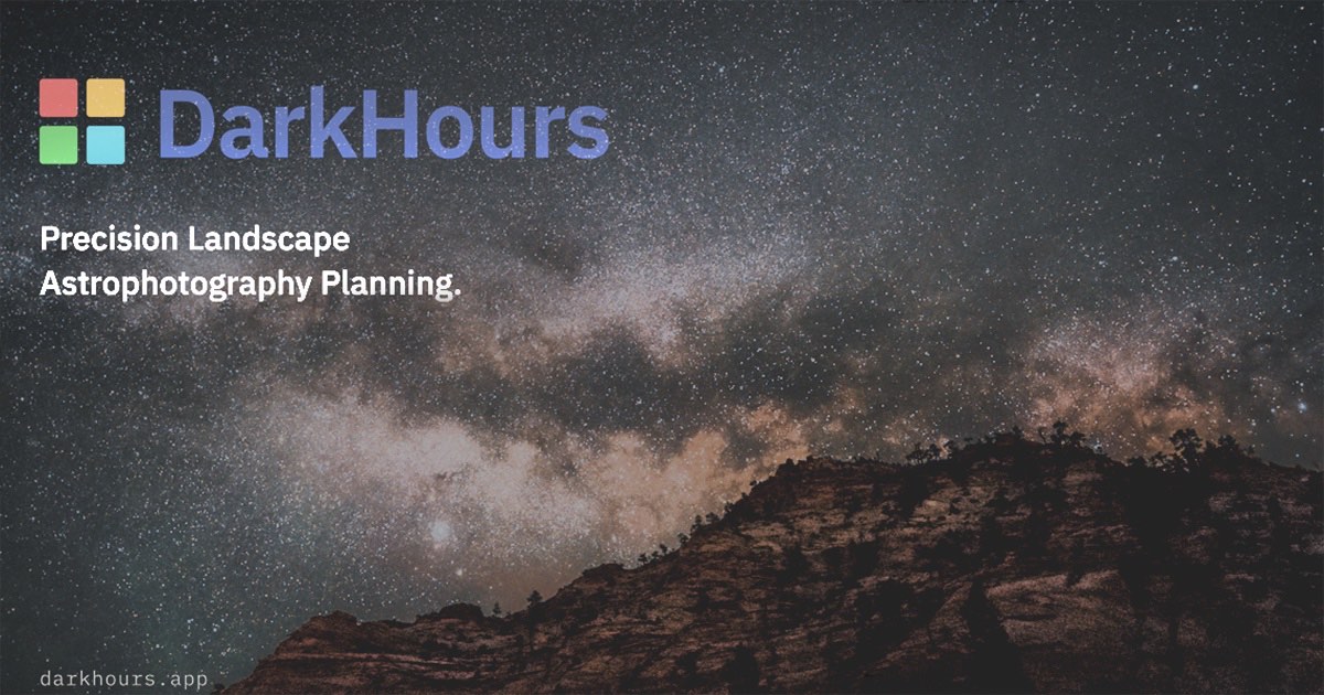 I Built DarkHours a Landscape Astrophotography Planning Tool logo